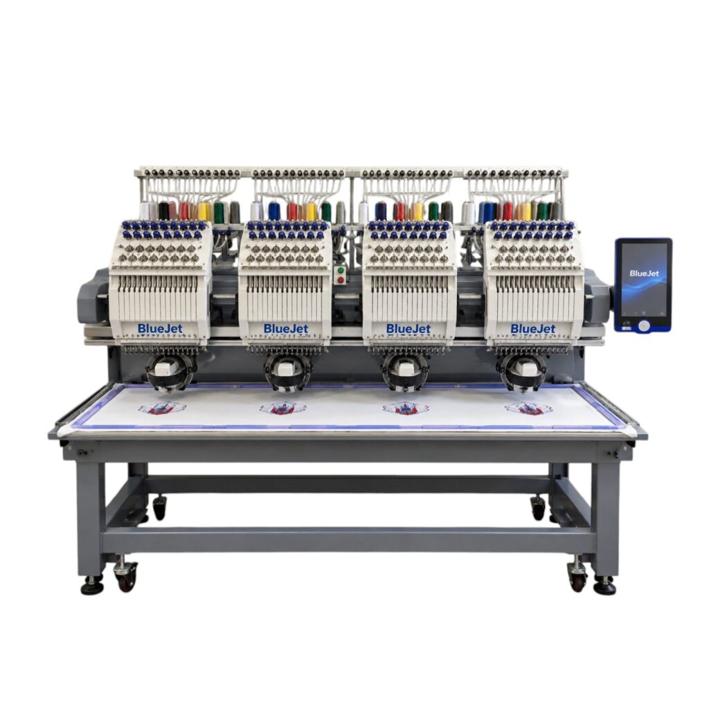 Bordadora industrial BlueJet de 4 cabezales y 15 agujas